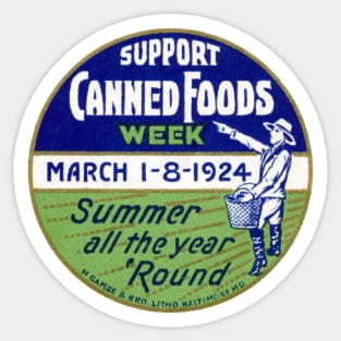 1924 Support Canned Foods Week Sticker